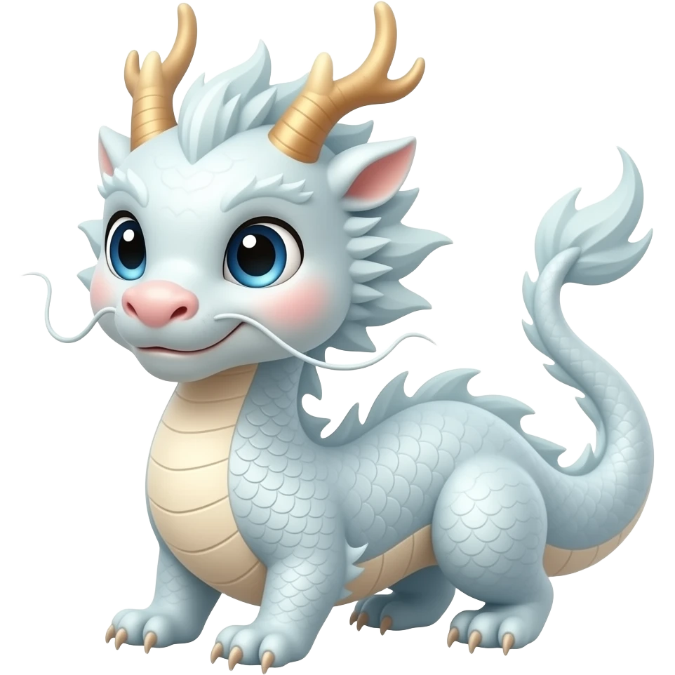 Baby white Chinese dragon emoji