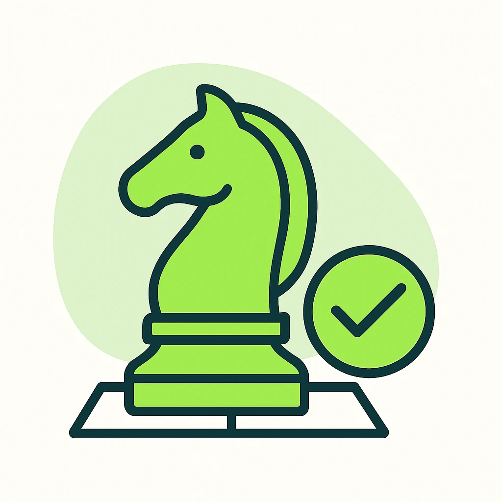A representation of the concept: "Daily chess training session completed!". No text emoji