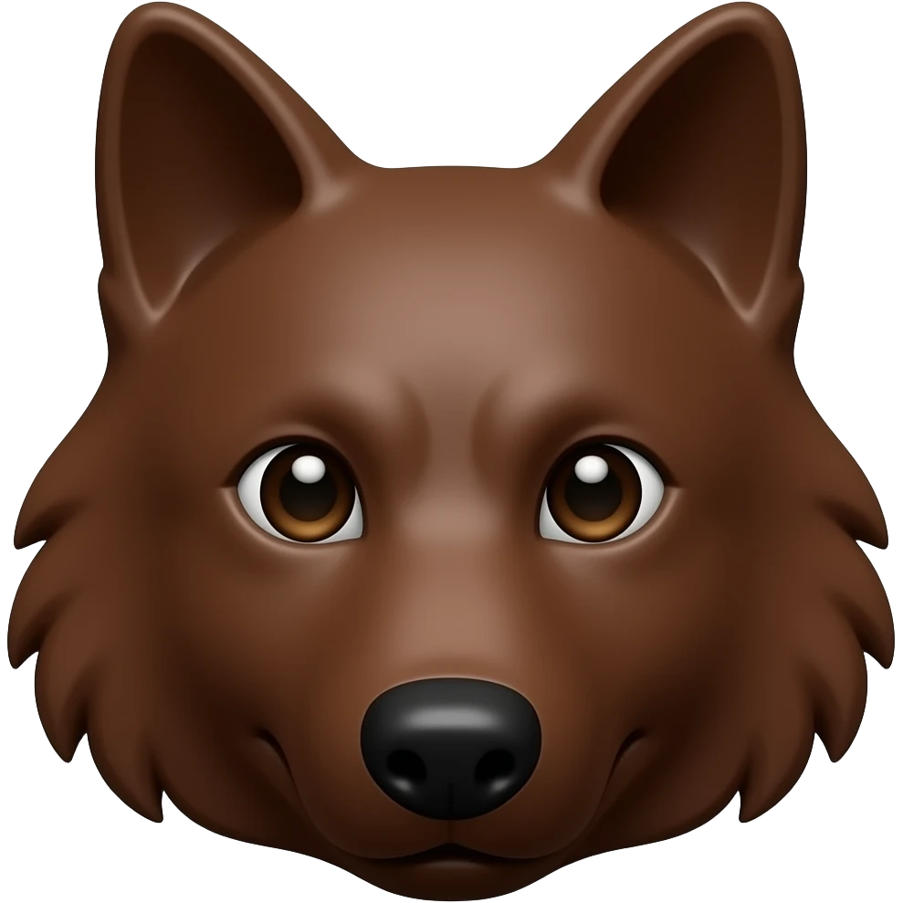 Chocolate wolf face emoji