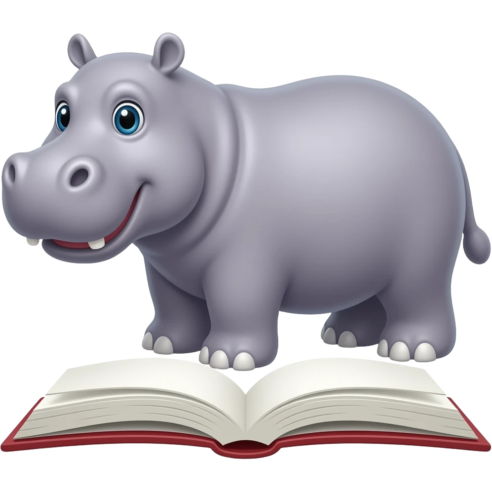 Book about hippoes emoji