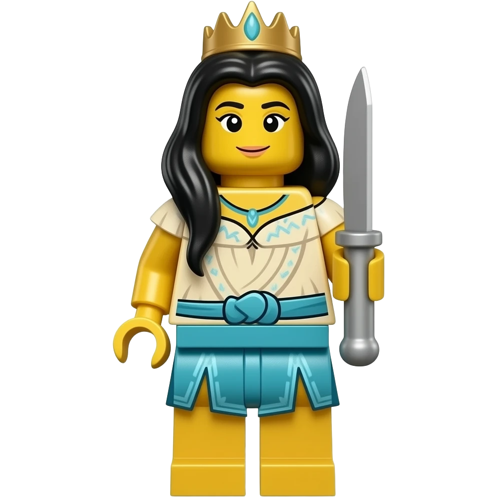 Princess MaiTai as a Lego Minifig with a knife emoji