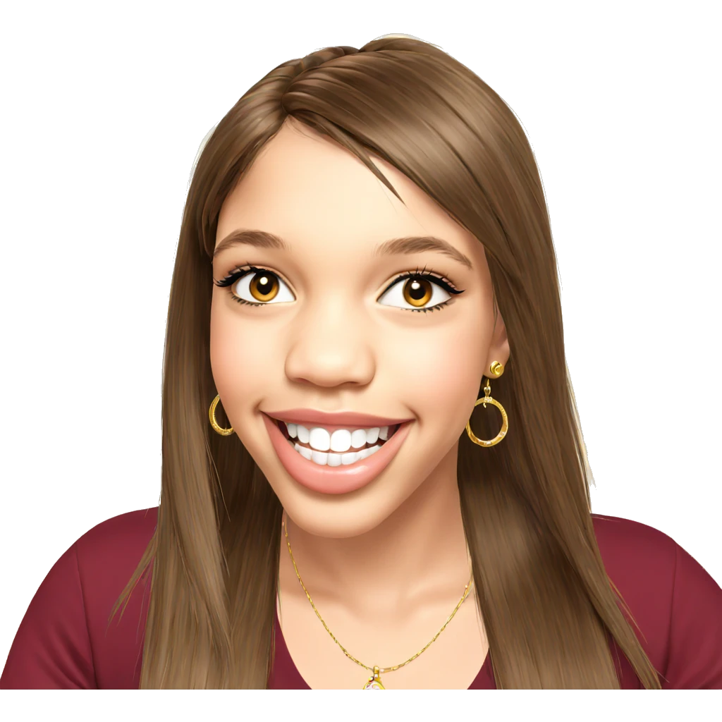 smiling girl with jewelry emoji
