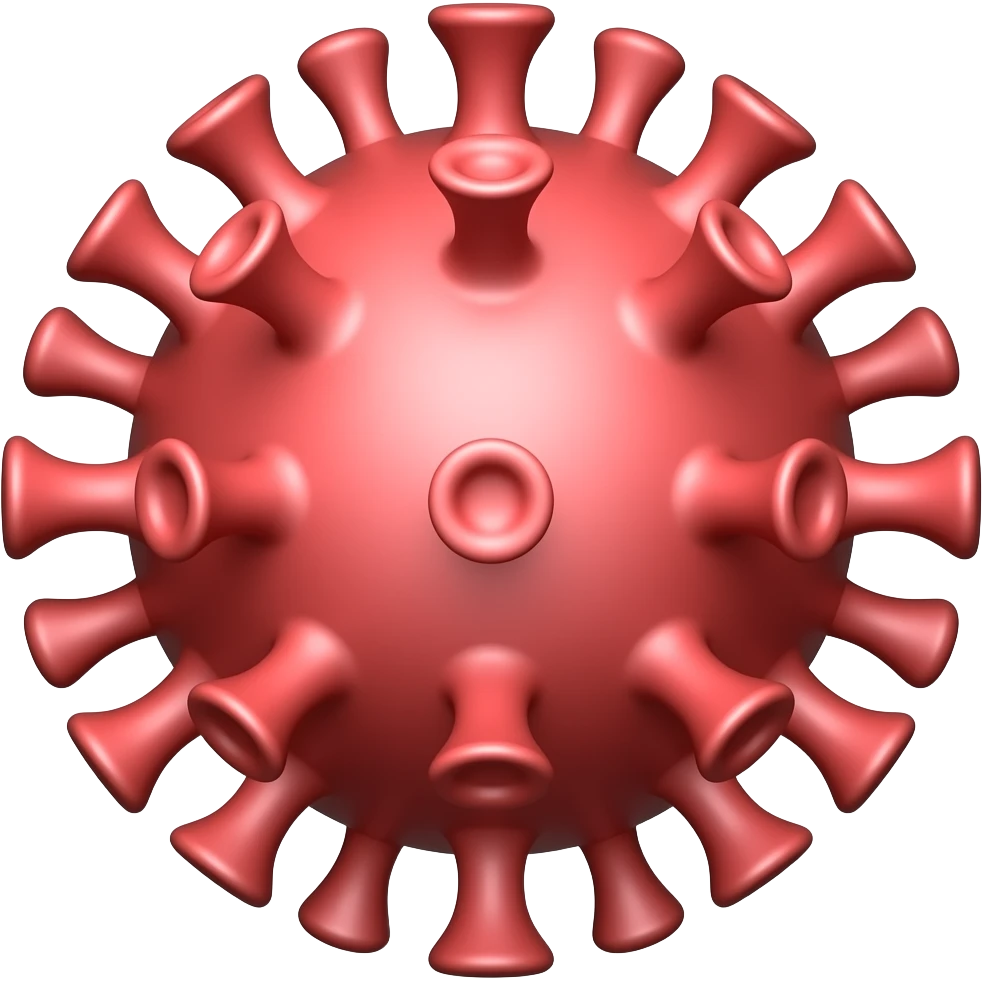 바이러스의 촉수를 왕관모양 돌기가 잘 보이게 해줘. 코로나바이러스 만들어줘. 눈코입 없이! emoji