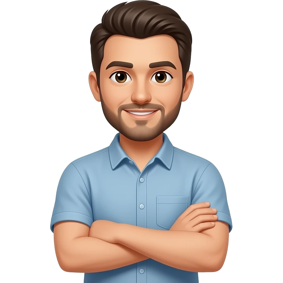 Give him the same position with his arms crossed emoji