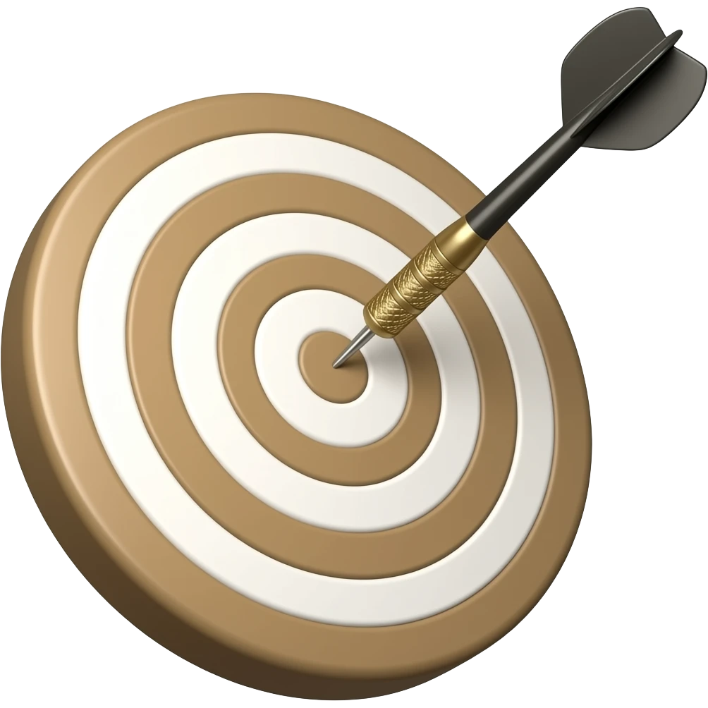 the-mark_-3d-emoji-style,-glossy-surface,-soft-shadows,-white-background,-centered,-no-text,-dart-hitting-a-bullseye-target,-beige and white emoji