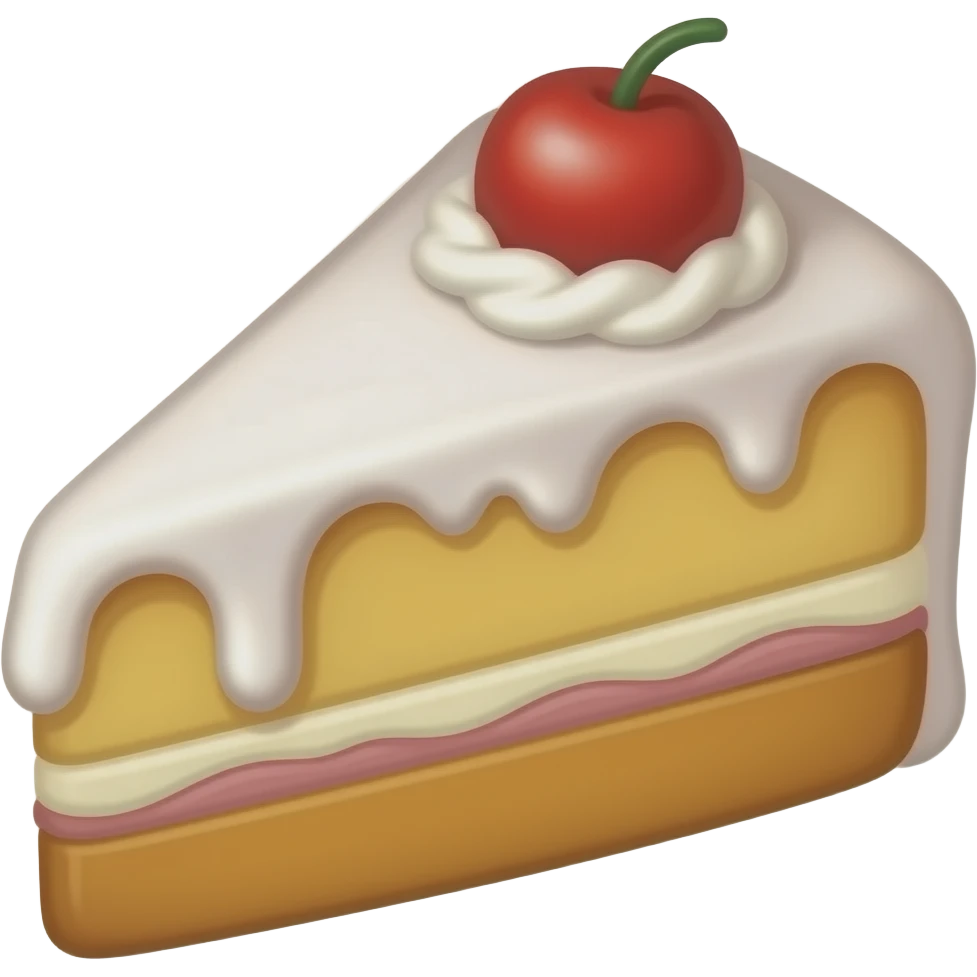 cake emoji, thick black outline, simple cartoon emoji