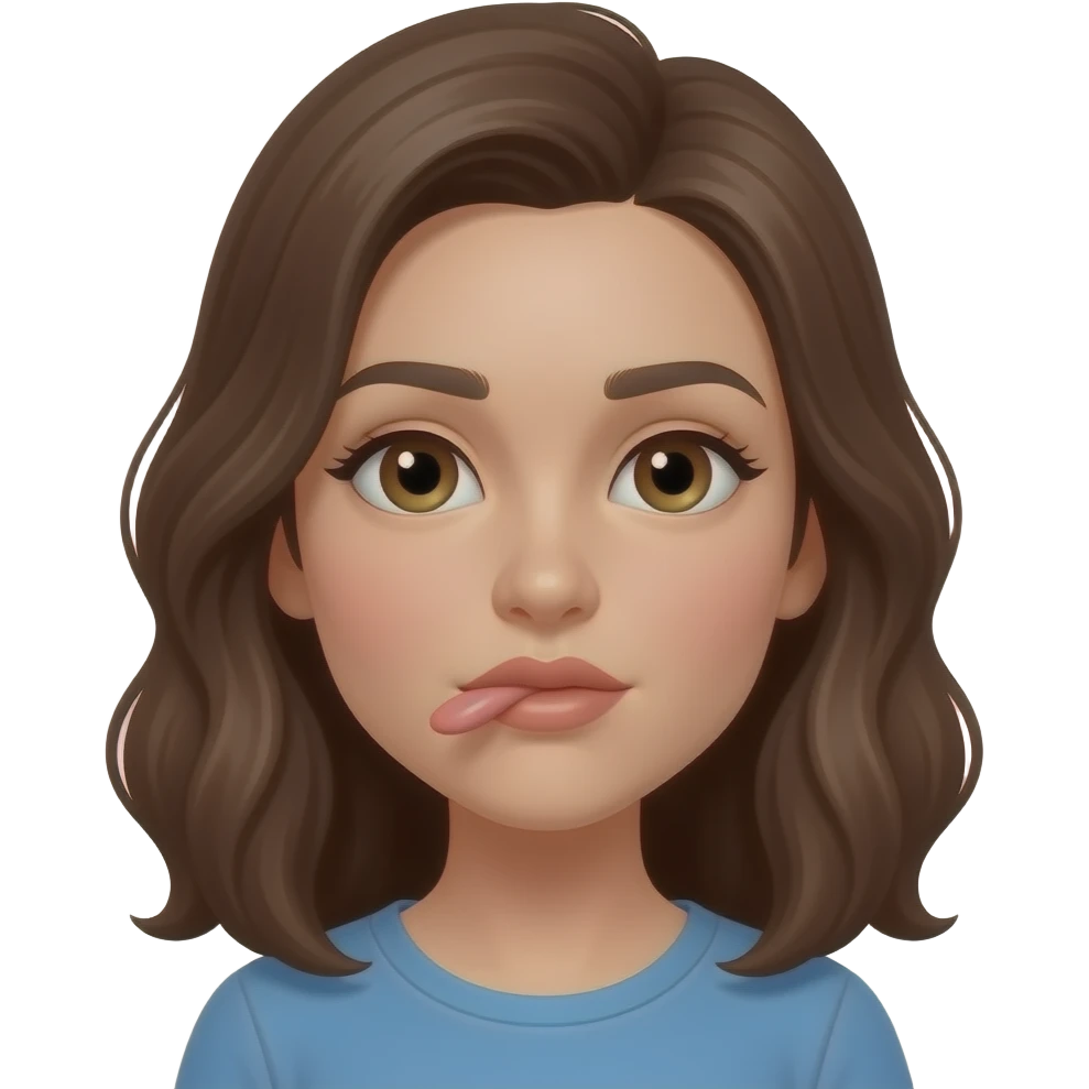 Женщина глотает emoji