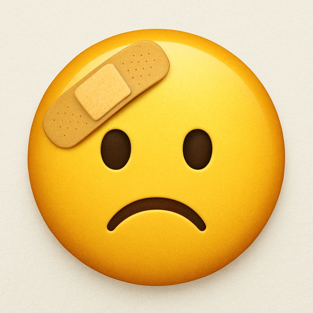 yellow face with bandage emoji