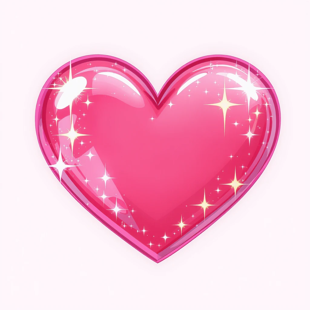 cute and shiny heart emoji with sparkles, no background emoji
