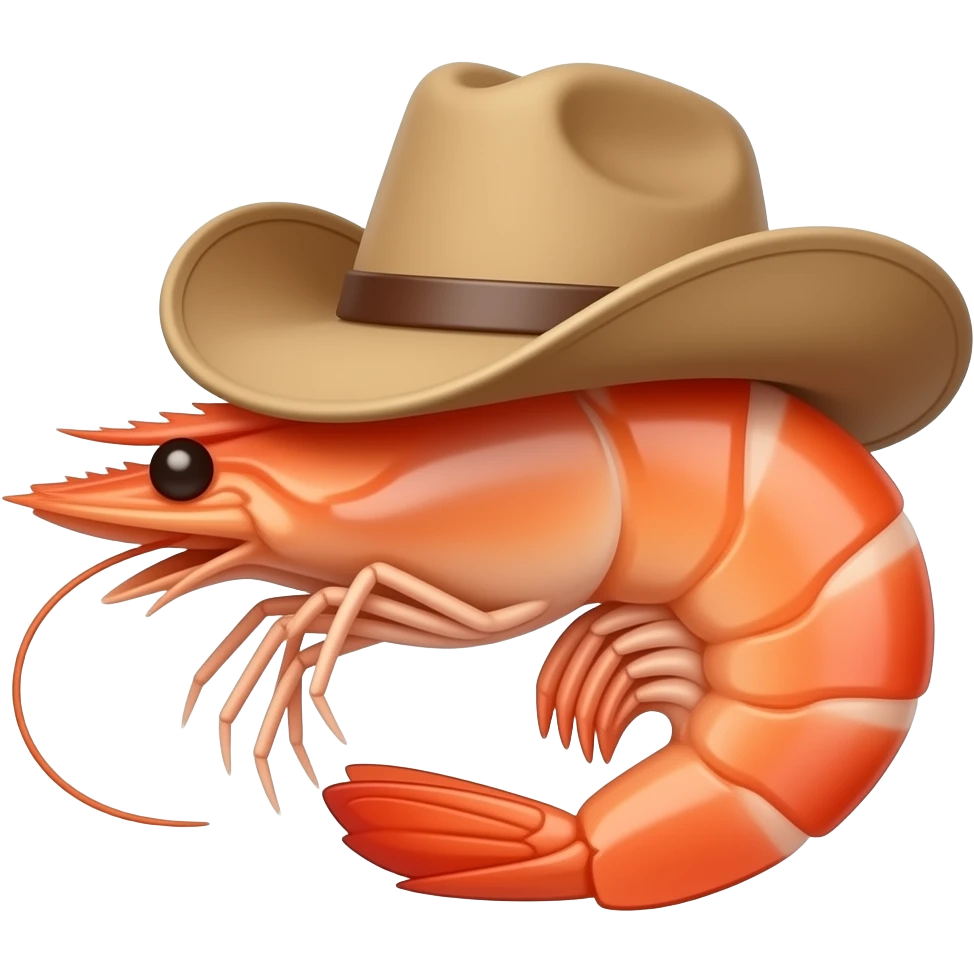 Shrimp and cowboy hat emoji