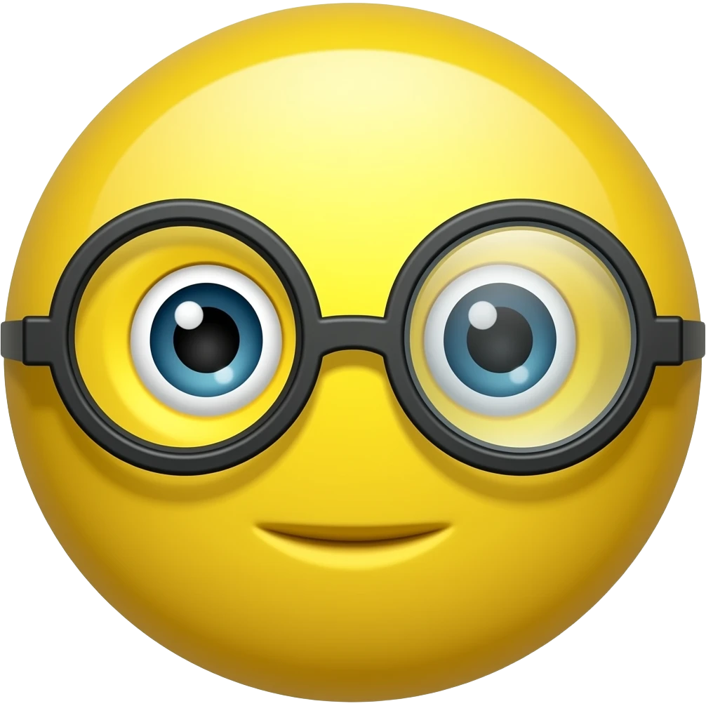 Yellow circle having a face with no eyebrows and nose and having a monocle emoji