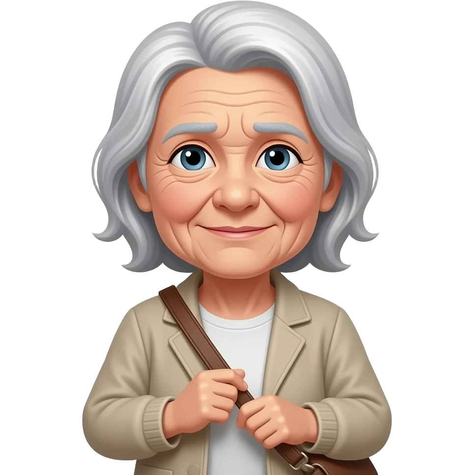 old women holding sling bag emoji