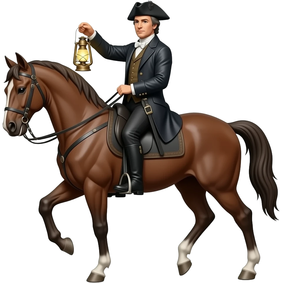 paul revere statue riding a horse holding a lantern emoji