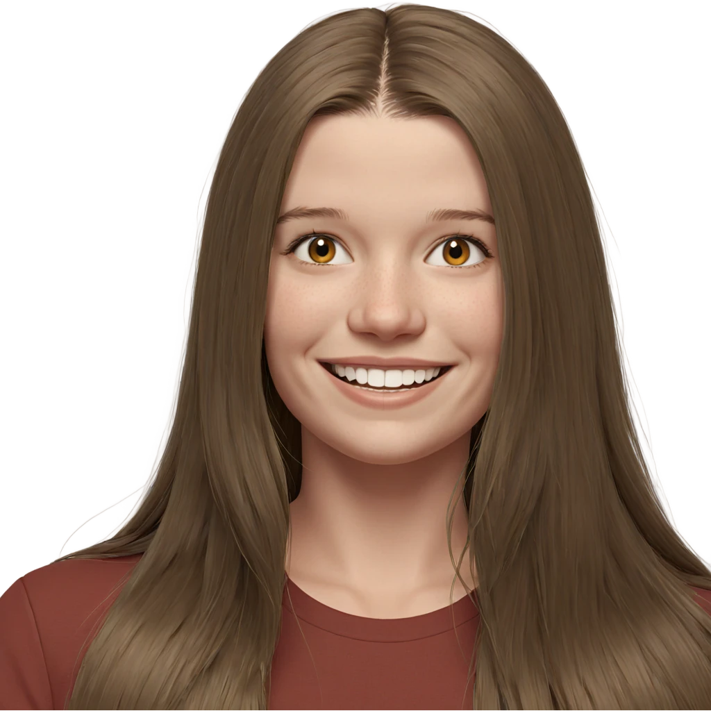 smiling girl with long hair emoji