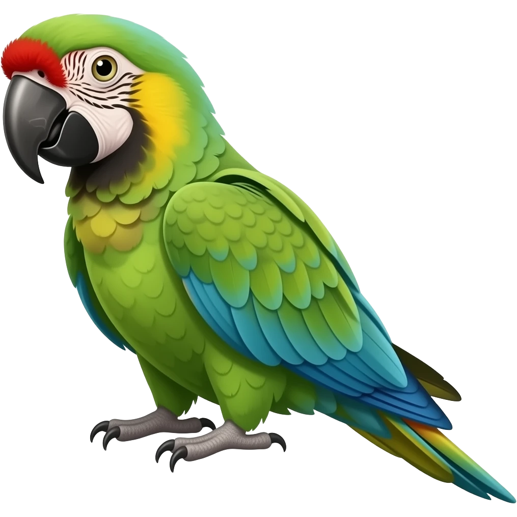 Red fronted green macaw emoji