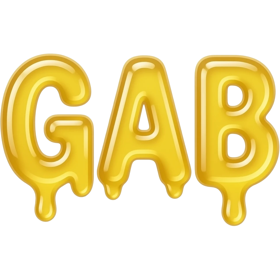 yellow jelly monogram of the letters GAB emoji
