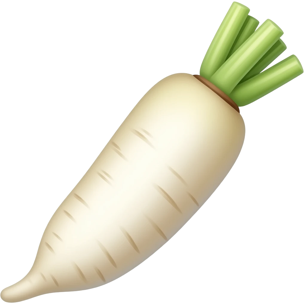 Radish is from thin is the radish is a to white color emoji