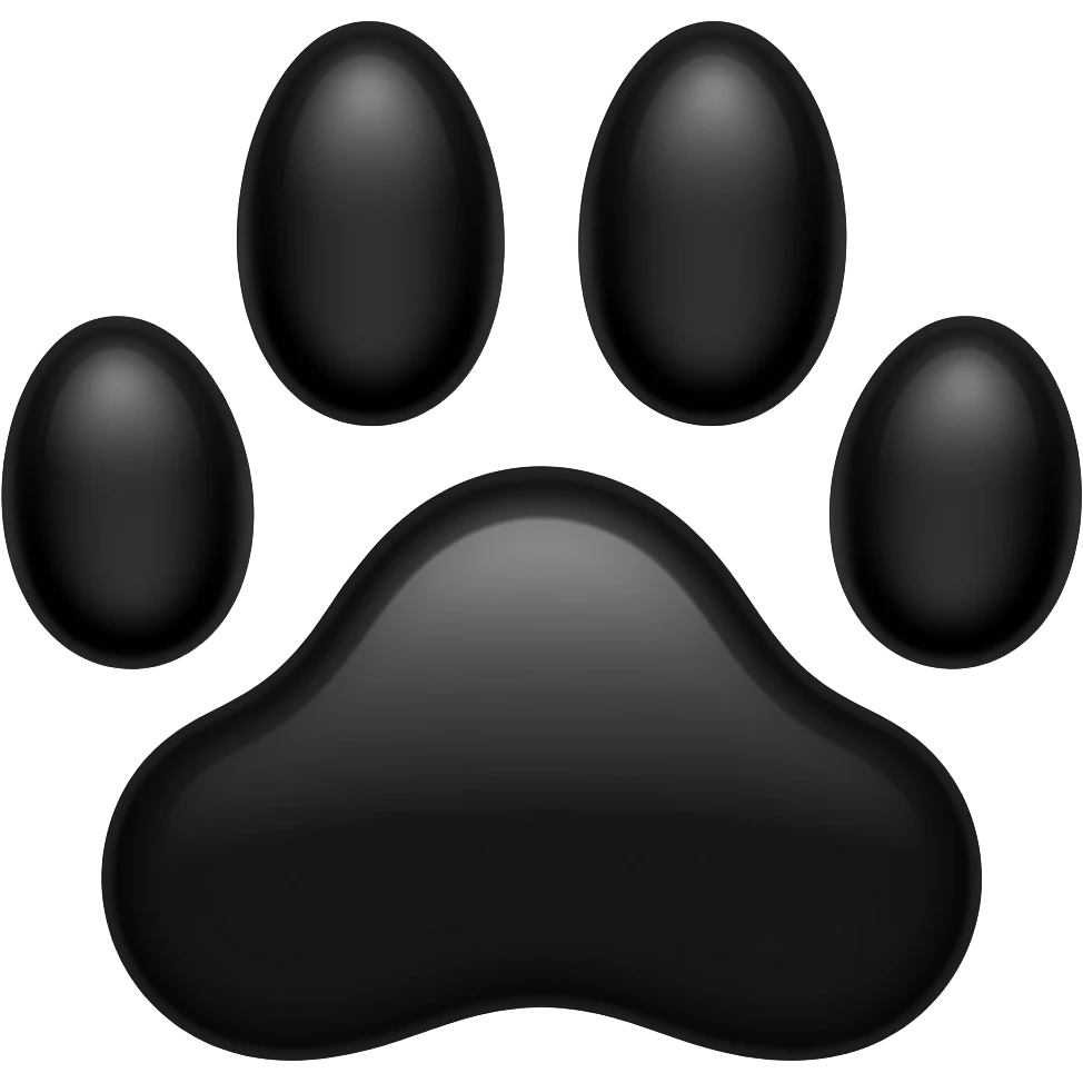 Black wolf paw print emoji