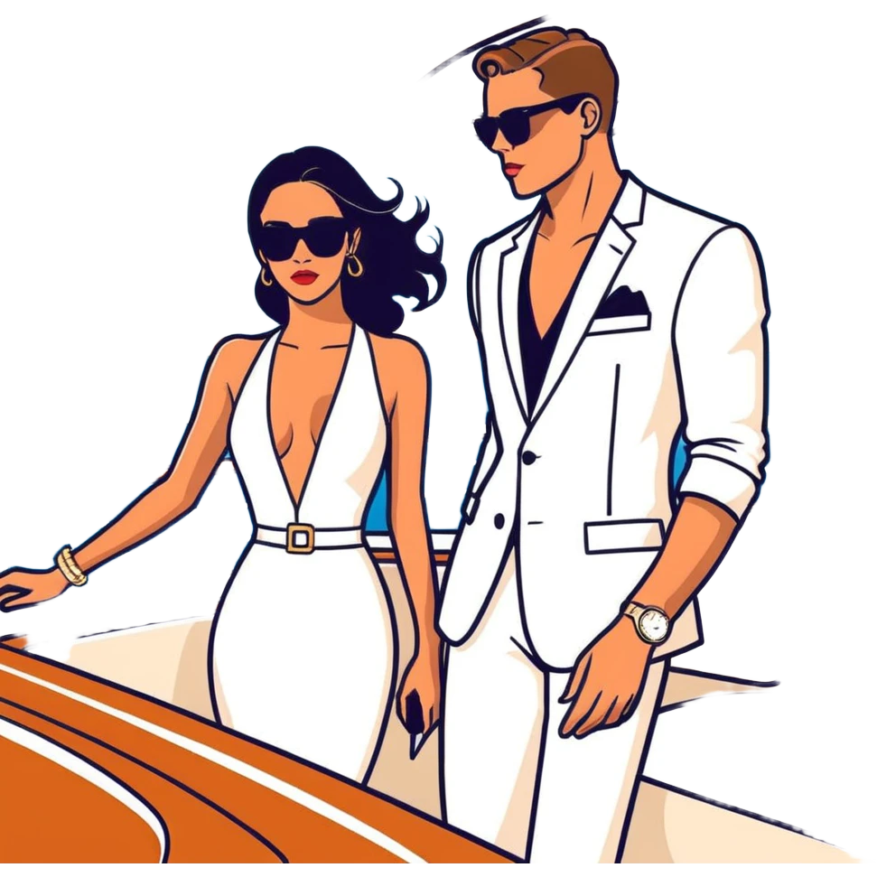 Peruvian superstar Tefi Valenzuela and JetSet Josh King Madrid luxuriate aboard private yacht, radiating glamour. emoji