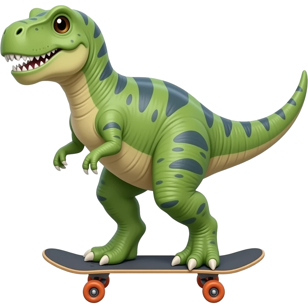 Dinosaur on a skateboard emoji