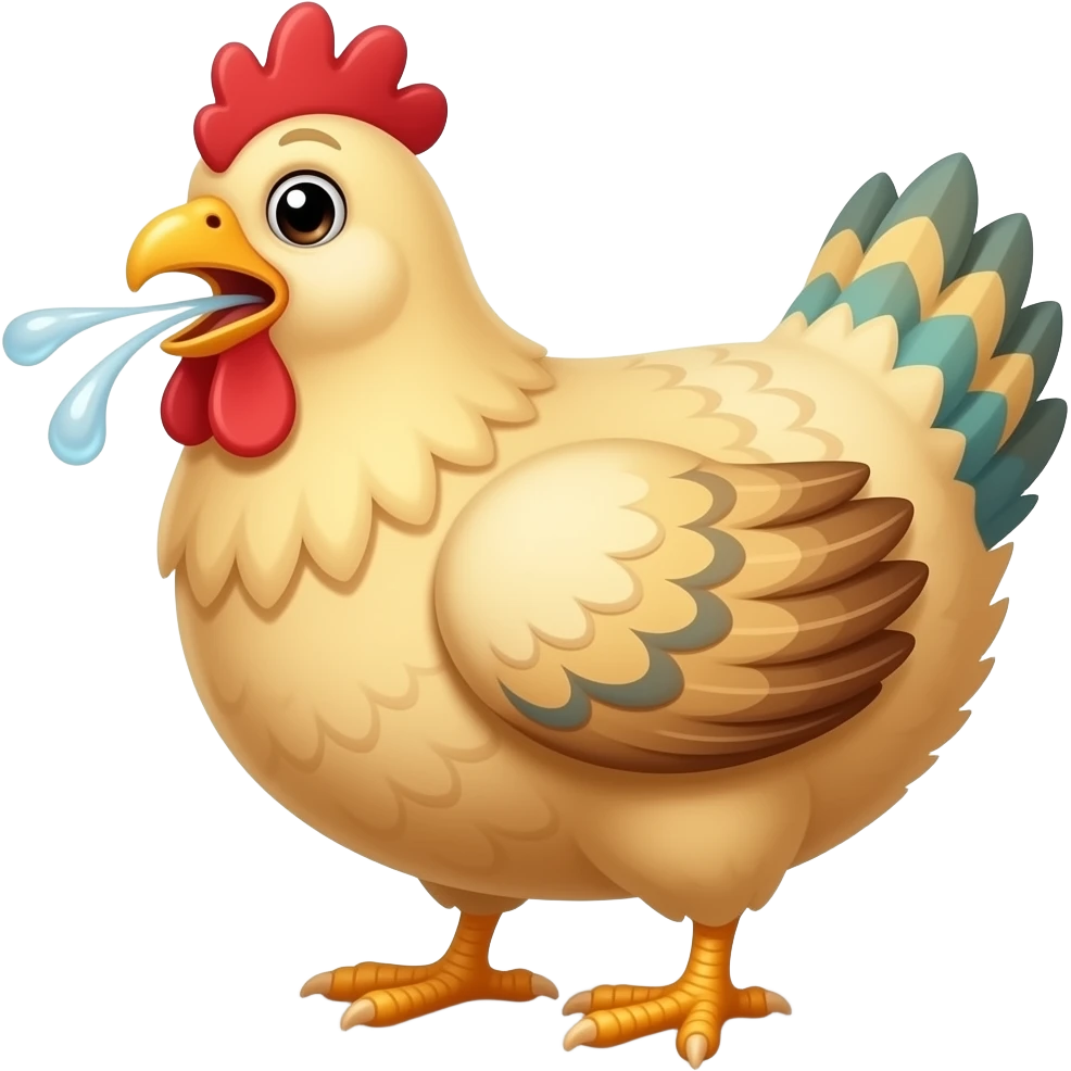 Chocking chicken cartoon emoji