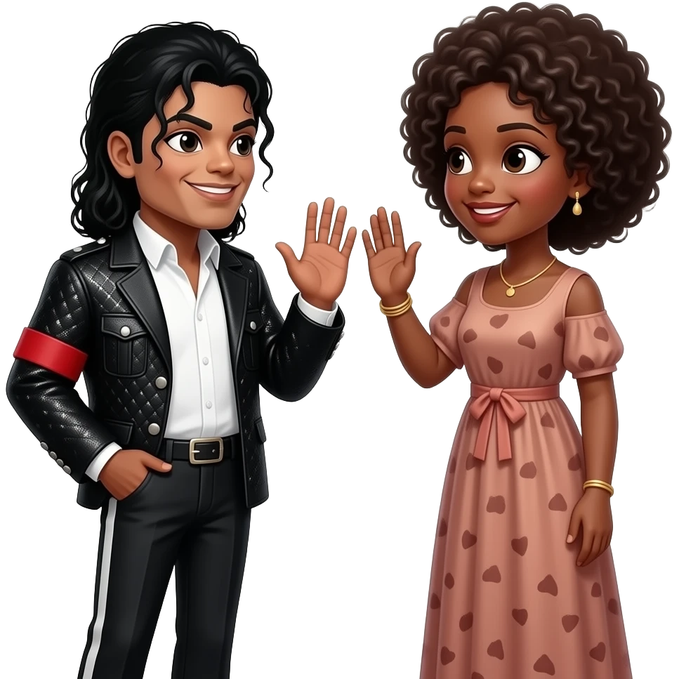 Michael jackson saying hi to afro haired woman najma emoji