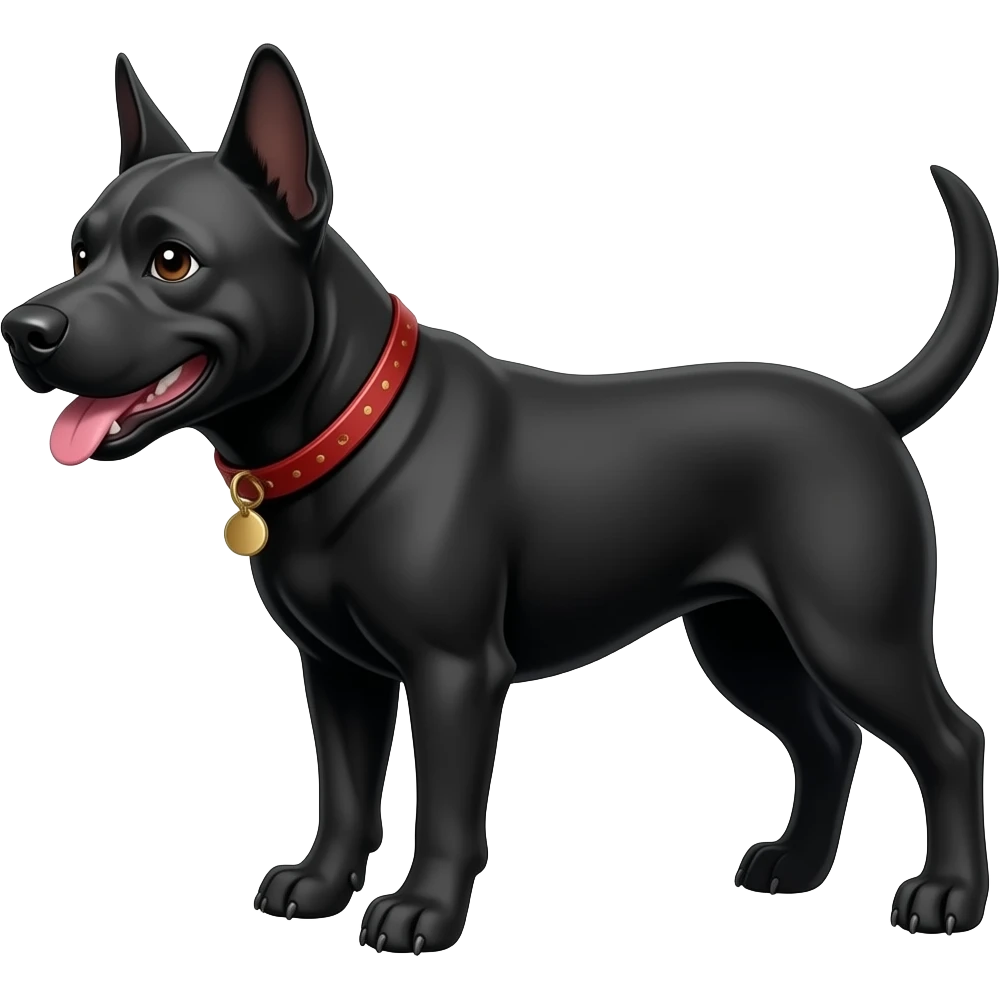 make a black evil dog emoji