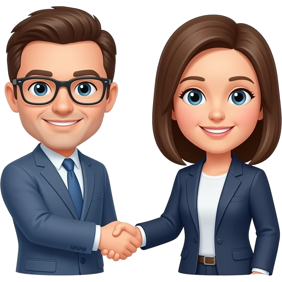 Hombre y mujer dándose la mano emoji