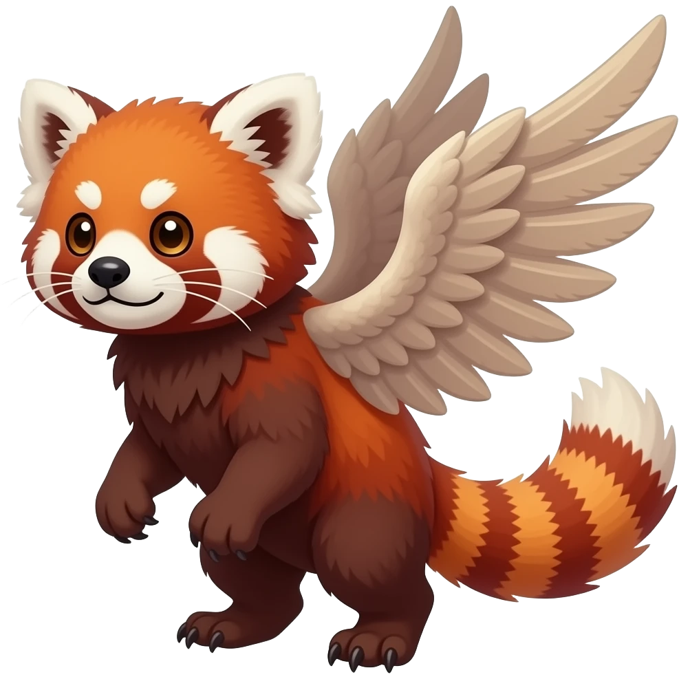 Red panda-gryphon-griffin-GriffSnuff-animal-hybrid-creature emoji