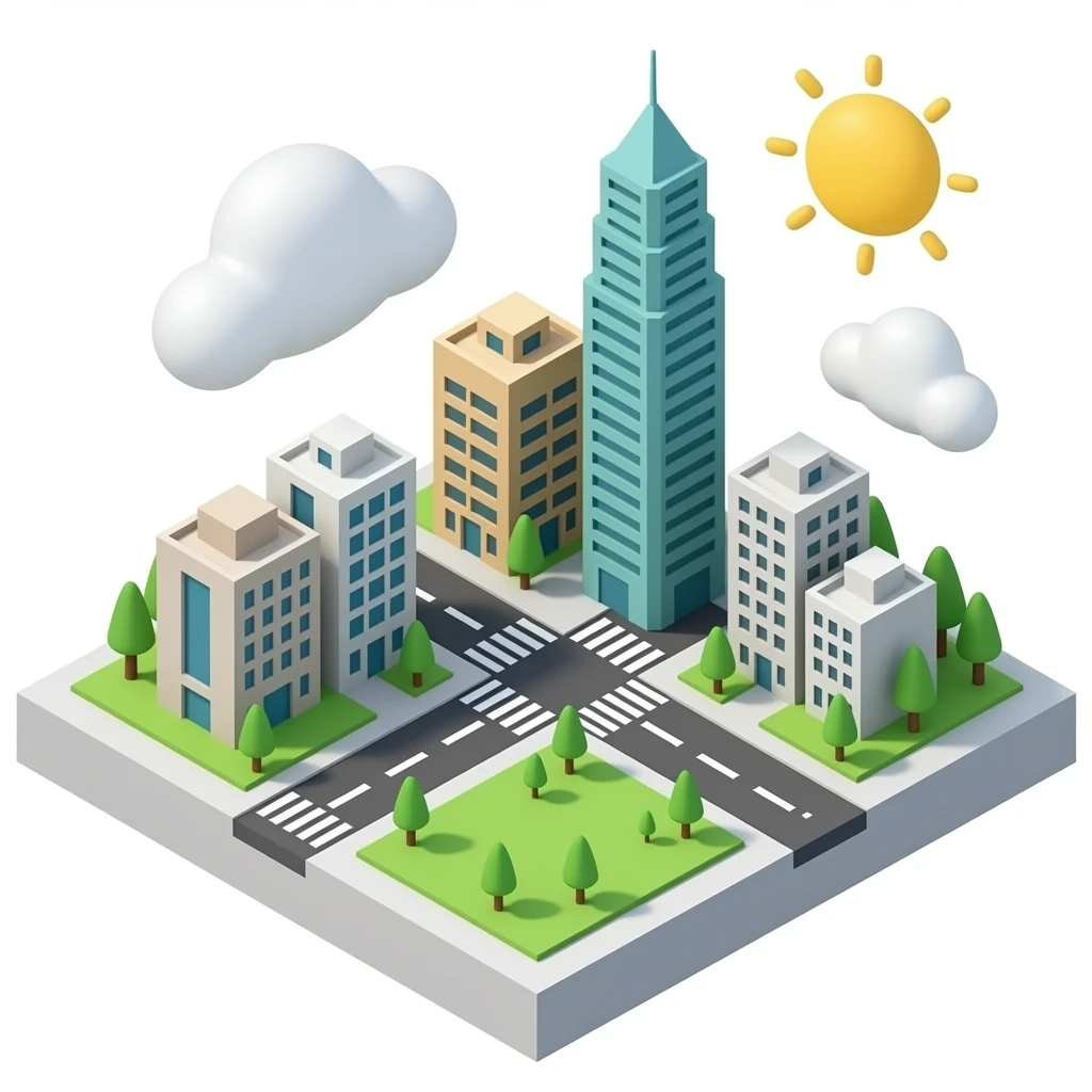 kaohsiung landmark 3d isometric miniature emoji