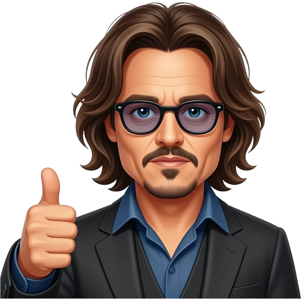 Johnny Depp qui fait un leve le pouce emoji