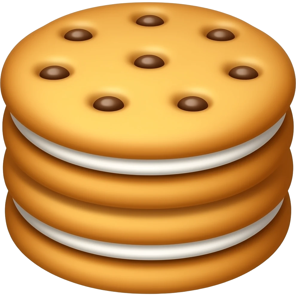 cinematic and ultra realistic textured stack of cookies on top of each other emoji