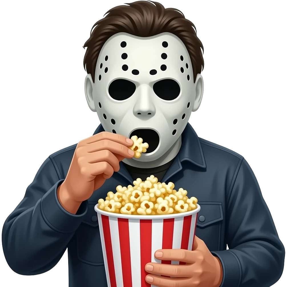 michael myers eating bucket of popcorn emoji