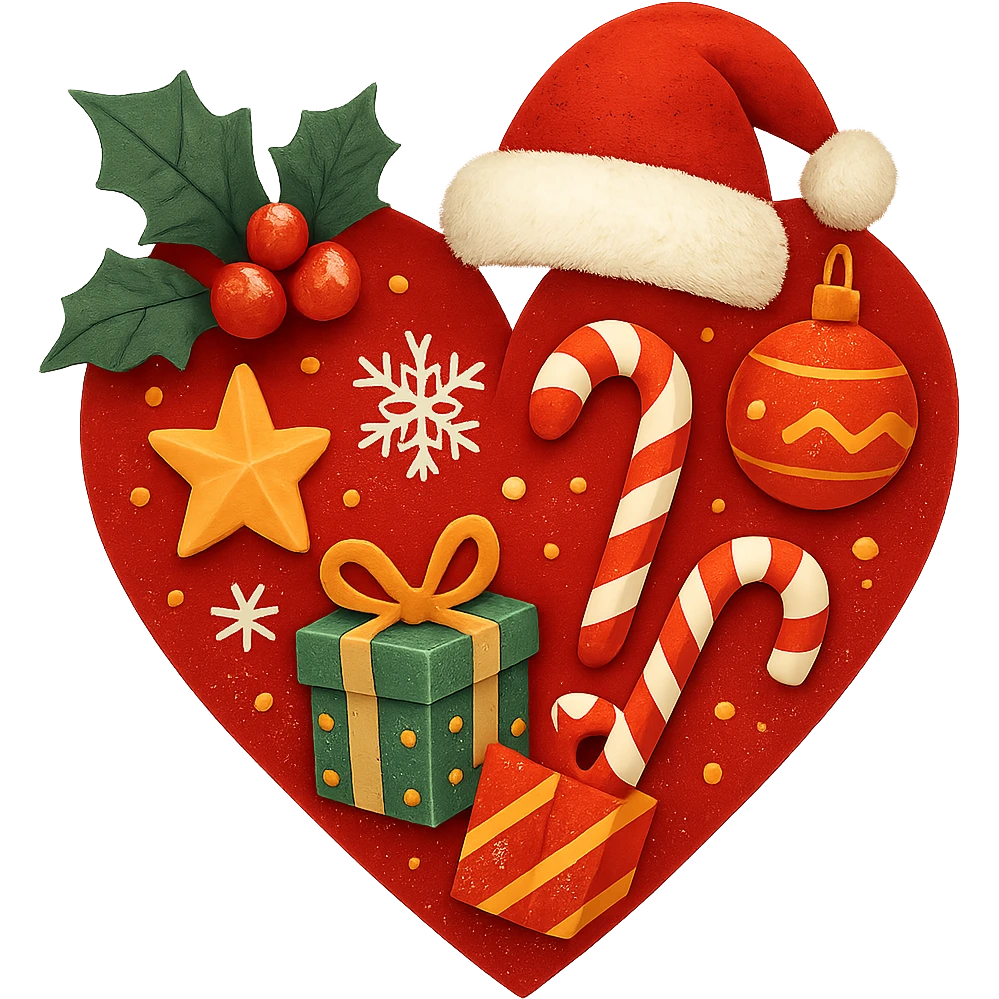 heart with Christmas theme,, remove background emoji