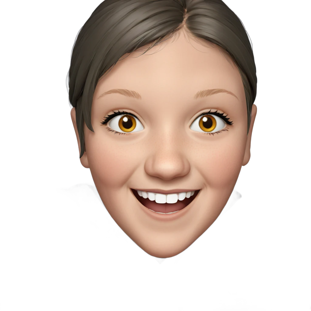 smiling girl in grey hoodie emoji