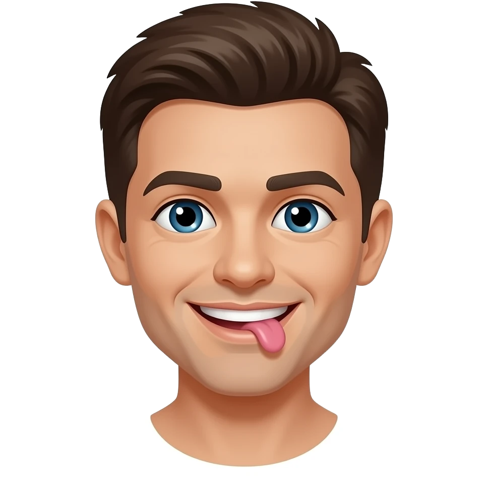 Yellow circle emoji sucking on a neck emoji