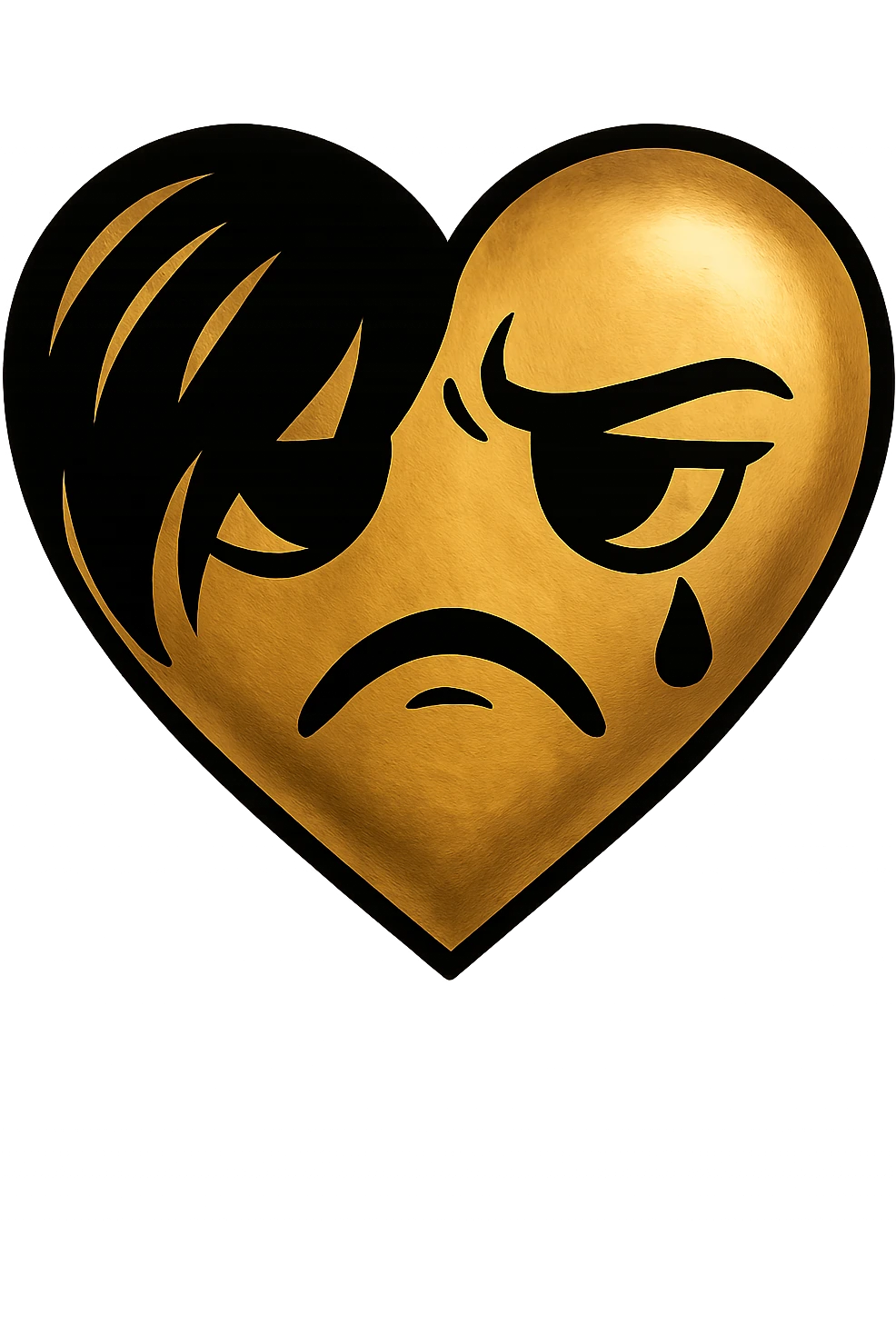 gold emo heart, remove background emoji