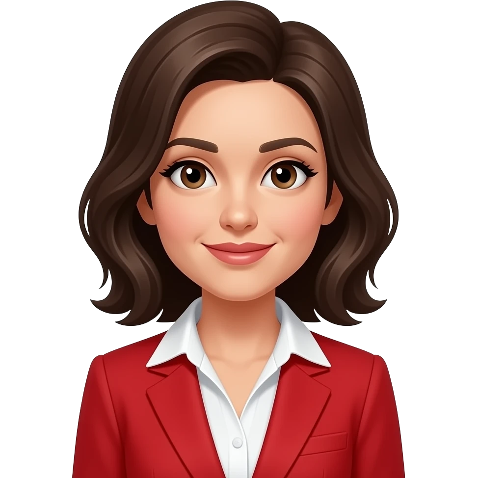 women with red suit emoji
