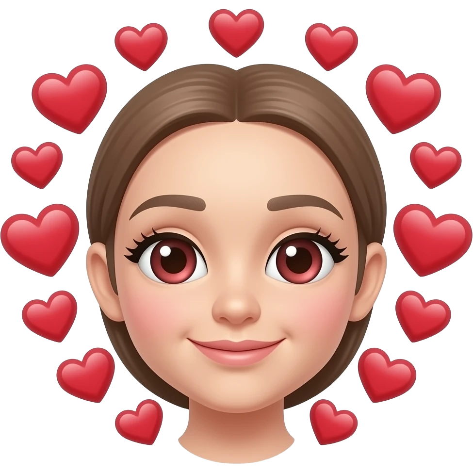 Emojis coeur dans les yeux avec plein de cœur autour de lui emoji