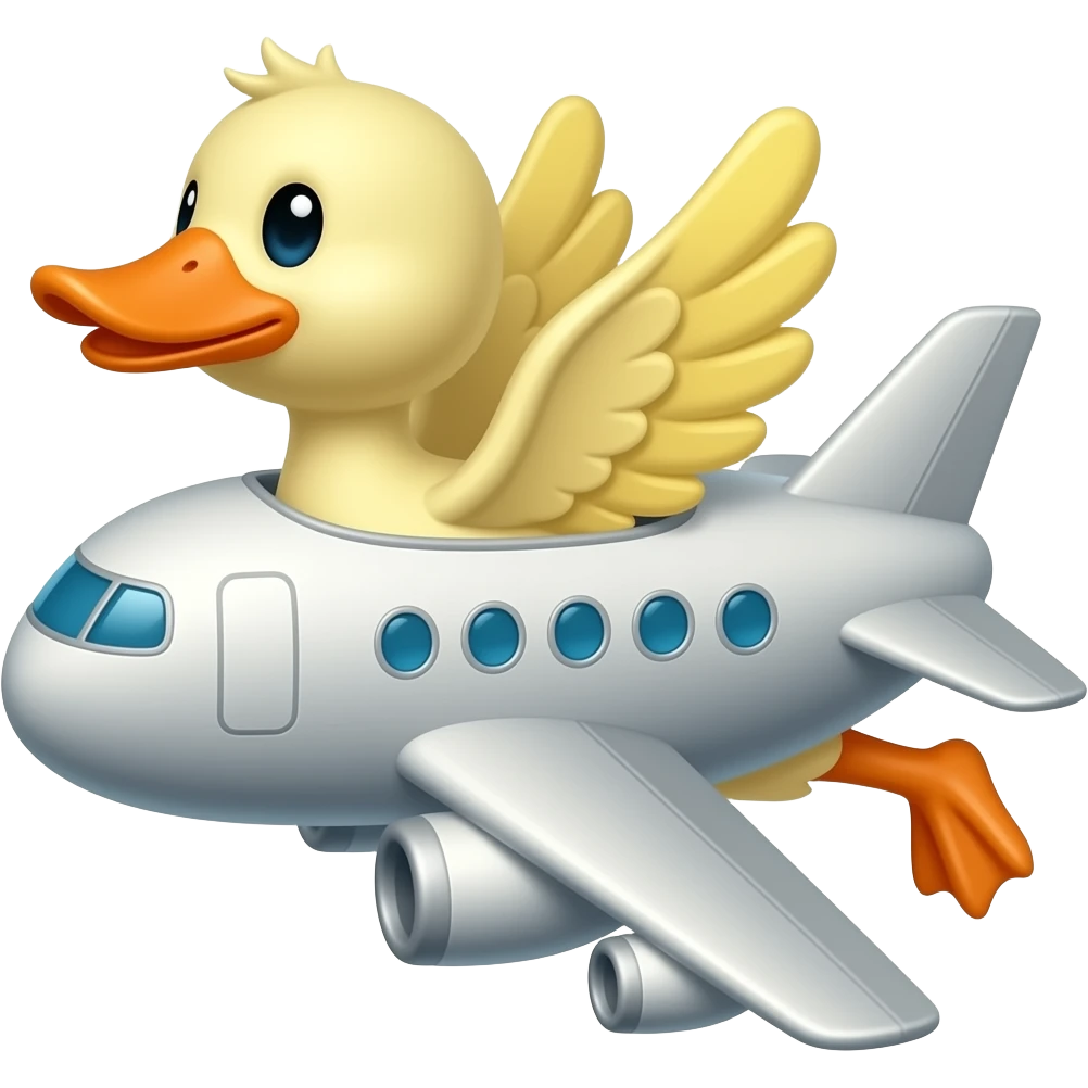 Airplane with duck wings emoji