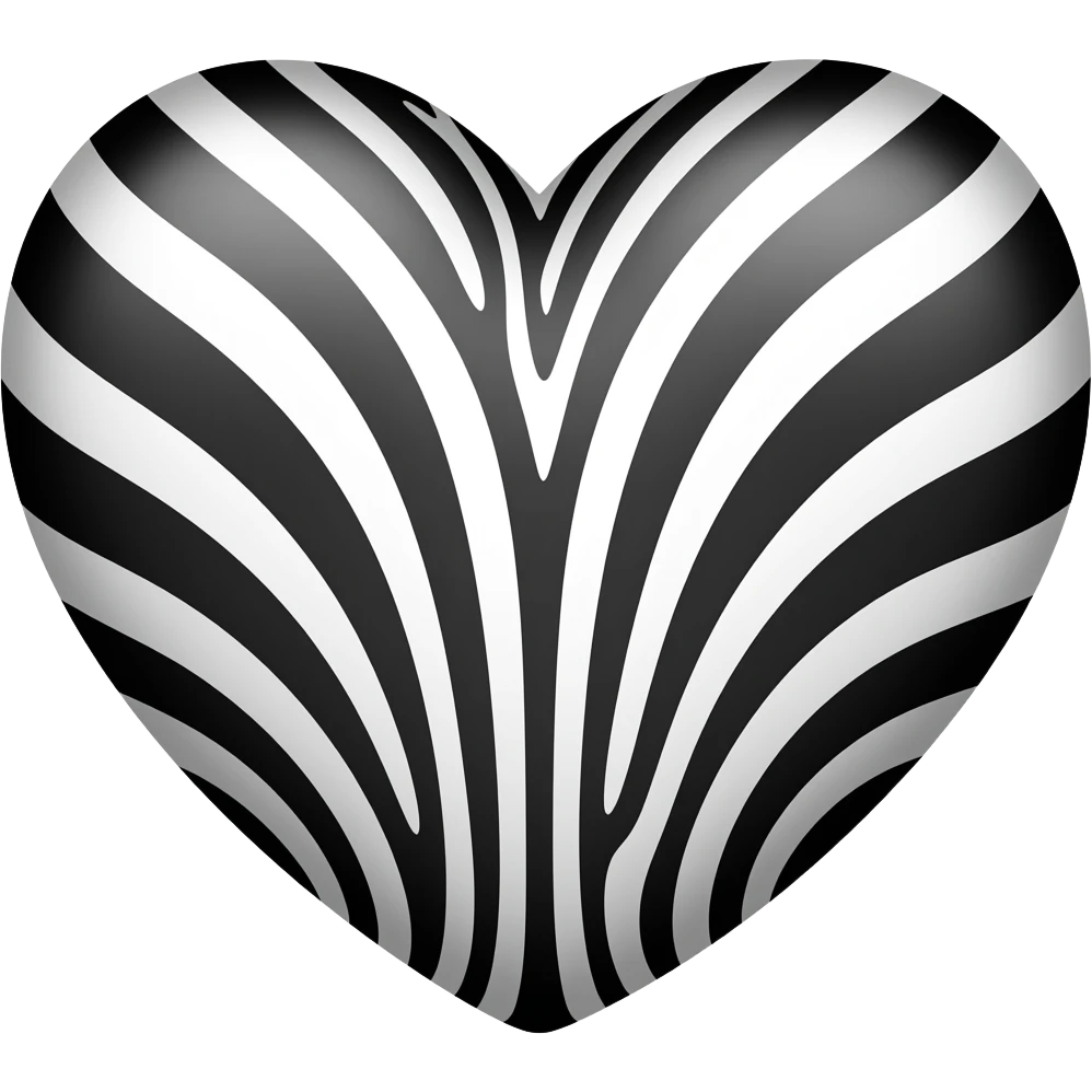 Corazón estampado zebra emoji
