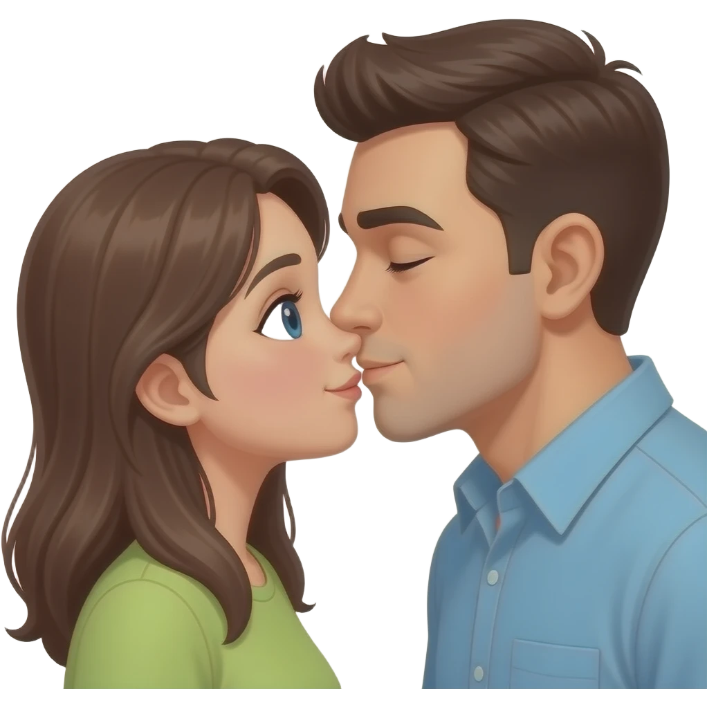 A guy Kiss a girls forehead emoji