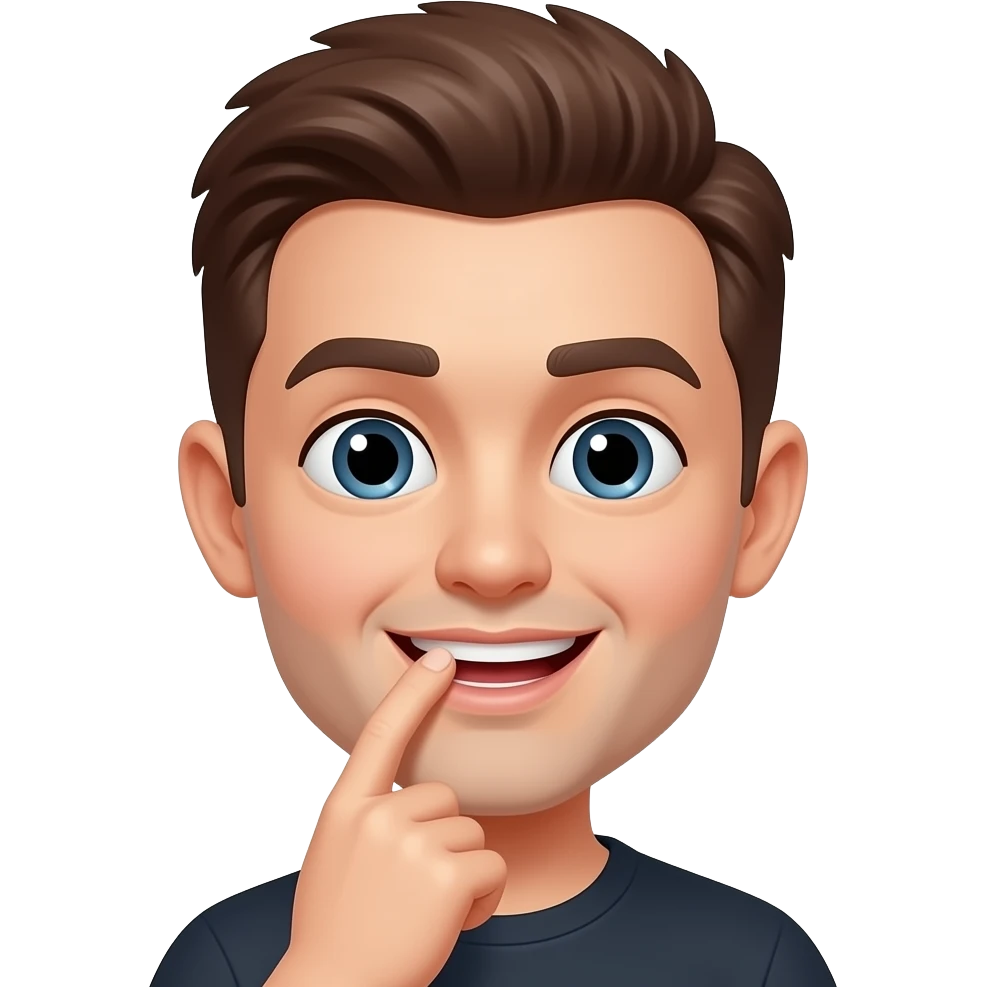 Flirty finger biting emoji