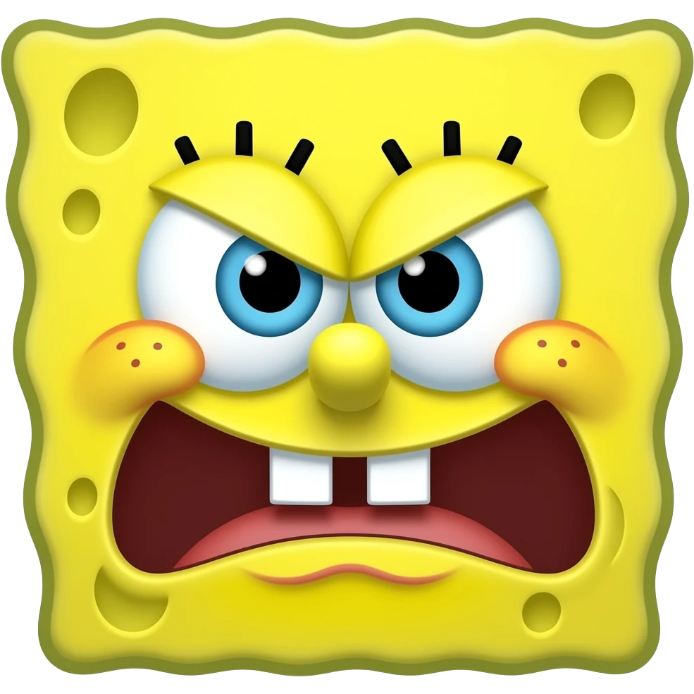 Cara de Bob esponja enojado emoji