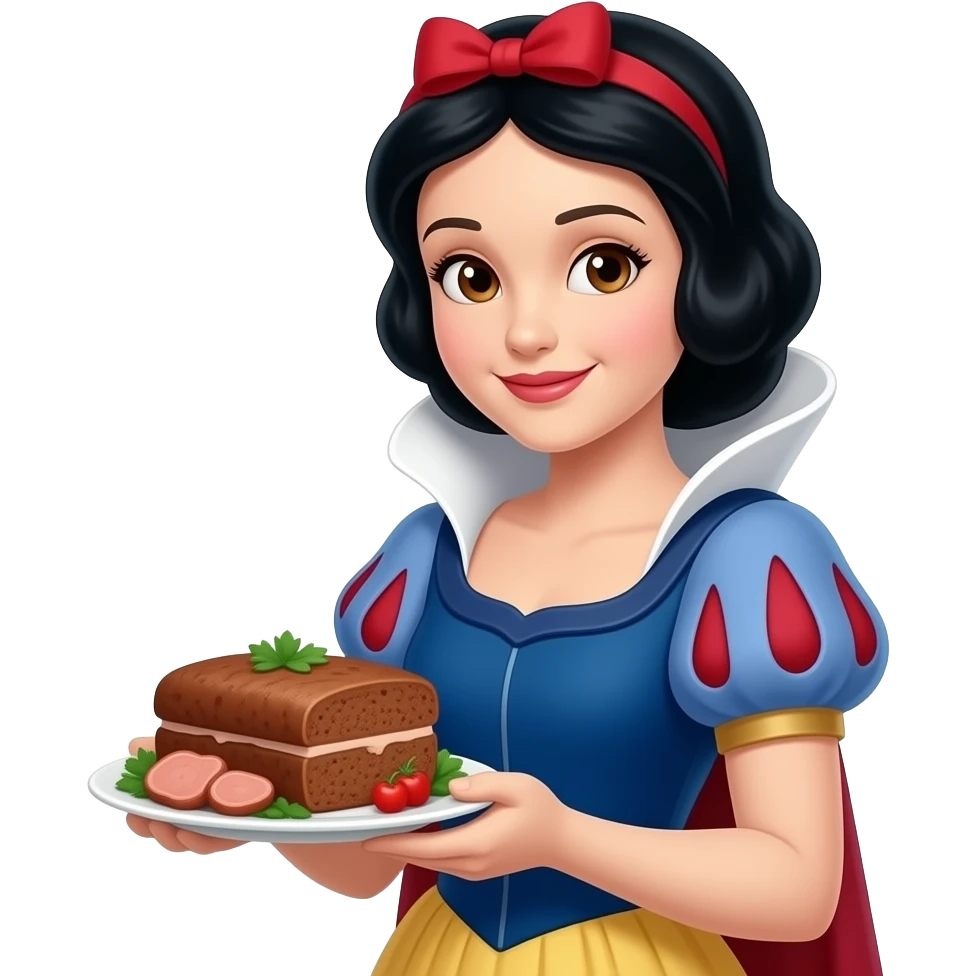 snow white with meatloaf emoji