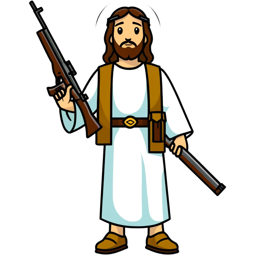 Jesus with rifles emoji