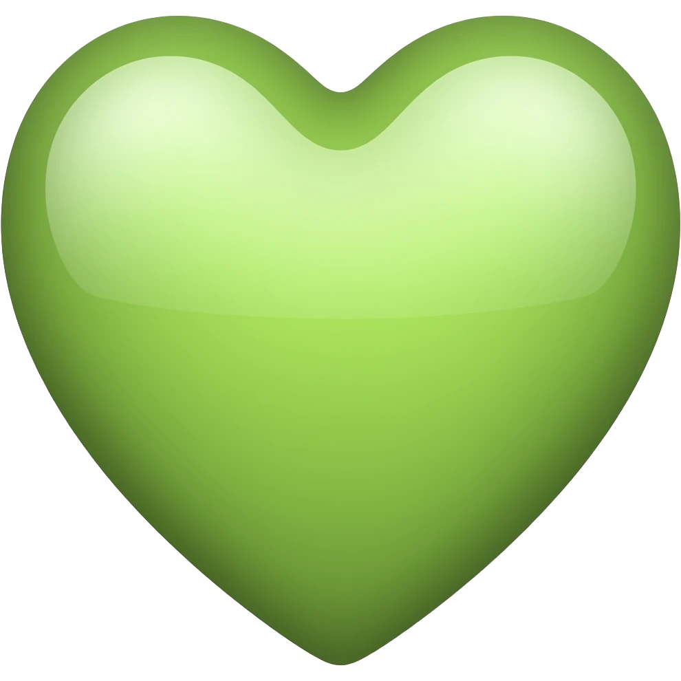 Light olive green heart make it realistic emoji