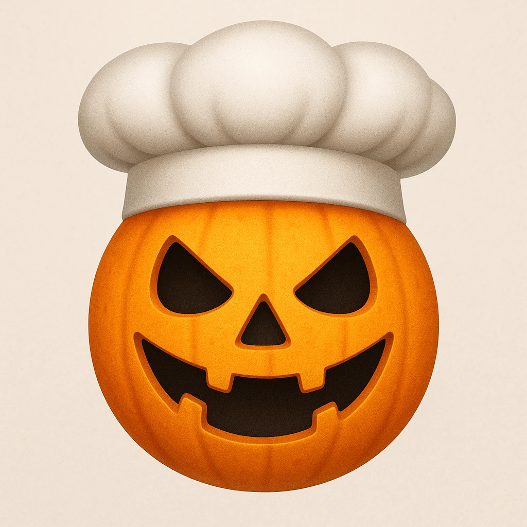 halloween emoji with chef hat emoji