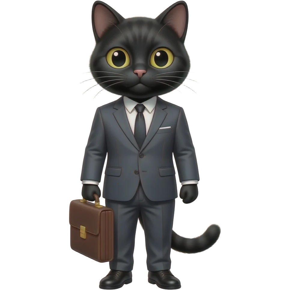 Lawyer black cat emoji