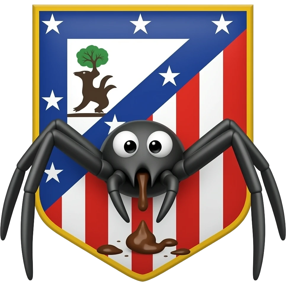 Haz a una araña como persona cagando la bandera del atletico de madrid emoji